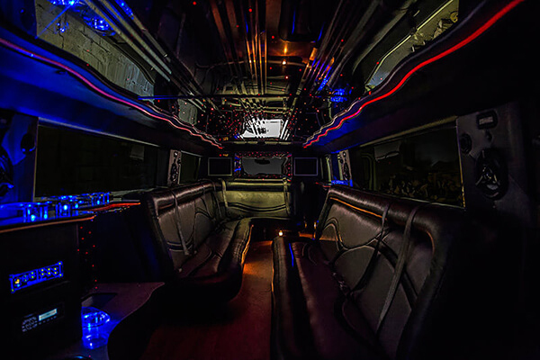 Inside the 18 passenger Hummer