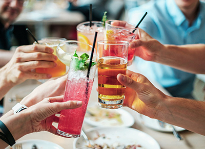 Friends toasting