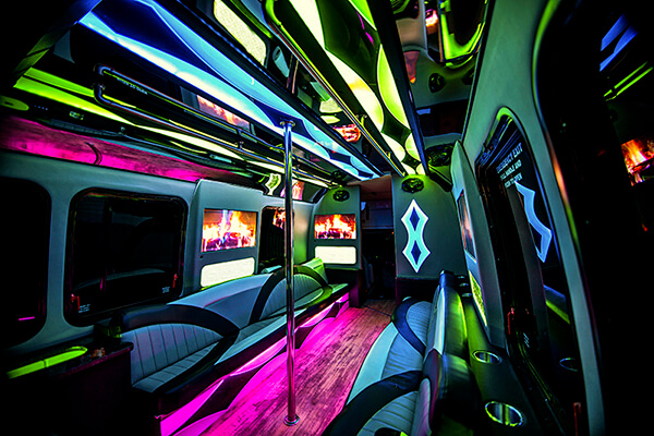 colorful bus interior