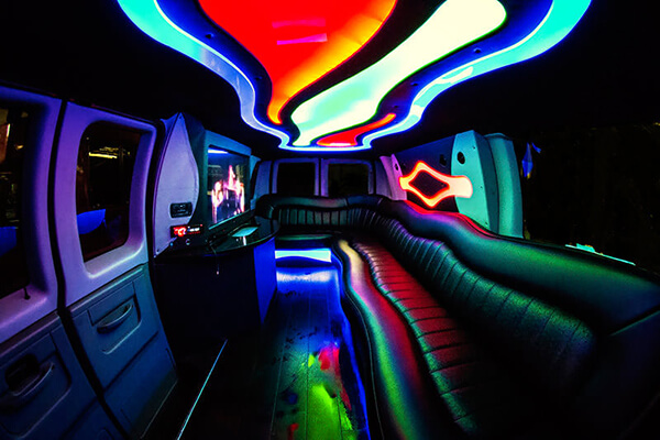 Inside the 8 passenger Party Van