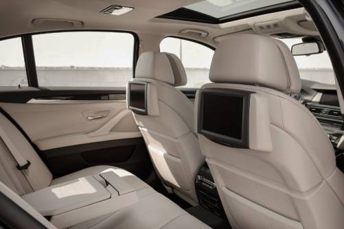 Luxury sedan backseats