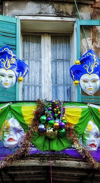 A decorated balcony in Louisiana